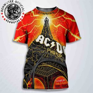 AC/DC PWR/UP Paris France 2025 Poster For Show At Stade De France On 9-13 Aug 2025 All Over Print T-Shirt