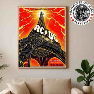 AC/DC PWR/UP Paris France 2025 Poster For Show At Stade De France On 9-13 Aug 2025 Home Decor Poster Canvas