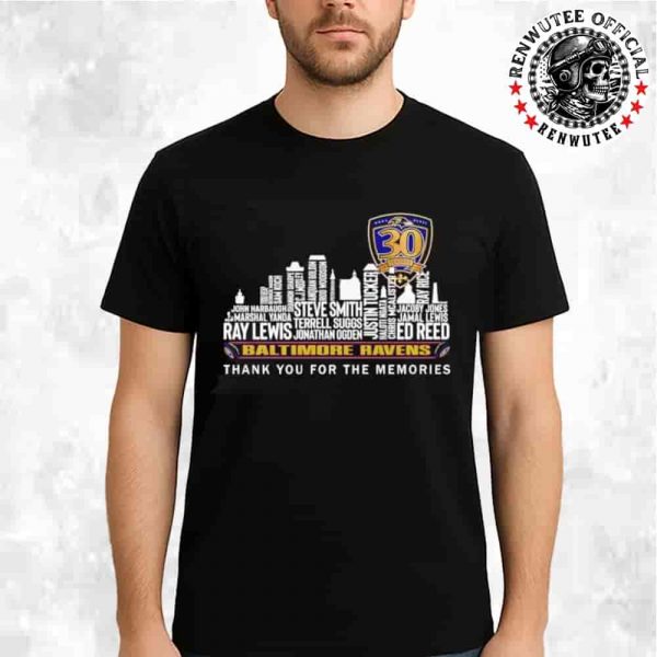 Baltimore Ravens NFL 30th Anniversary Thank You For The Memories Unisex T-Shirt