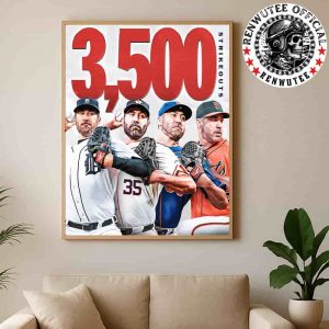 Congrats Justin Verlander San Francisco Giants MLB Becomes Just The 10th Pitcher With 3500 Career Strikeouts Home Decor Poster Canvas