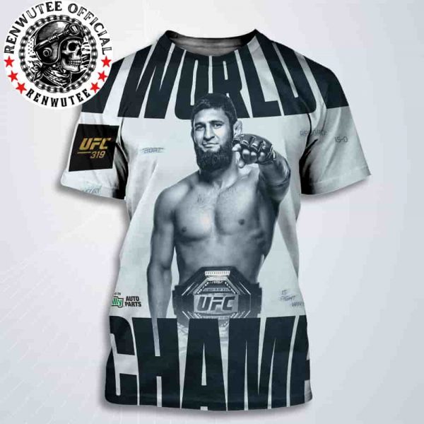Congrats Khamzat Chimaev Become The New Middleweight Champion Of The World UFC 319 All Over Print T-Shirt