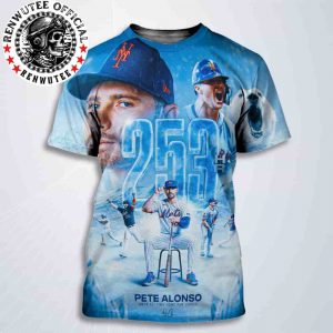 Congrats Pete Alonso New York Mets MLB Hit 253 Home Run To Claim Mets All Time Home Run Leader All Over Print T-Shirt