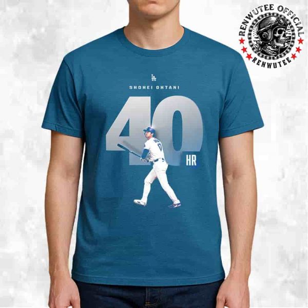 Congrats Shohei Ohtani Los Angeles Dodgers MLB Reaches 40 Home Runs For The 3rd Straight Season Unisex T-Shirt