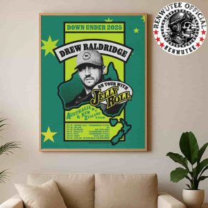 Drew Baldridge Down Under Australia And New Zealand On Tour With Jelly Roll Dated List 2025 Home Decor Poster Canvas