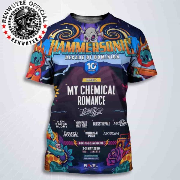 Hammersonic Festival 2026 Decade Of Dominion Full Lineup In Nice – Jakarta On May 2-3 2026 All Over Print T-Shirt