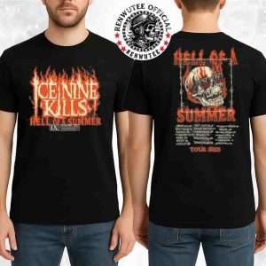 Ice Nine Kills Hell Of A Summer Tour Dates List 2025 Merch Flame Skull Two Sided T-Shirt