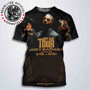 Joey Badass The Dark Aura Tour Dates List 2025 With Ab-Soul And Rapsody When The Light Fades The Darkness Reveals Its True Face All Over Print T-Shirt