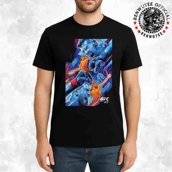Khamzat Chimaev VS Dricus du Plessis World Middleweight Championship UFC319 In Chicago At Aug 16 Digital Art By Conrad Javier Unisex T-Shirt