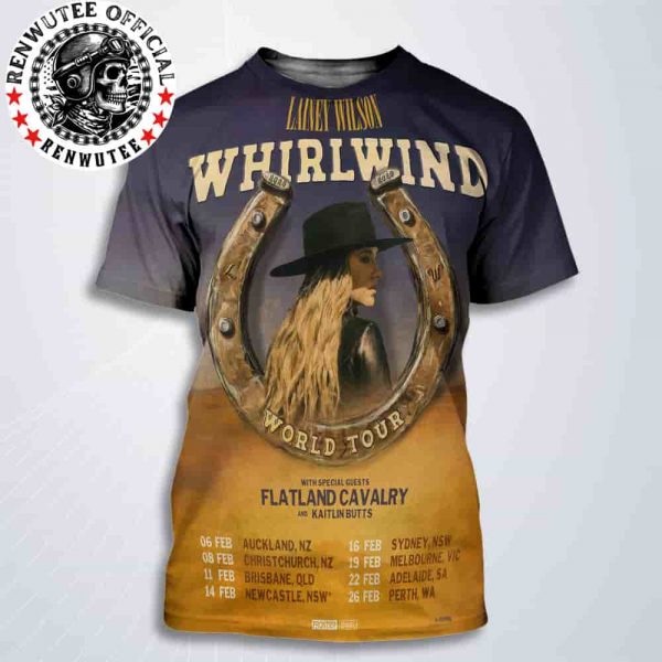 Lainey Wilson Whirlwind Australia And New Zealand Tour Dated List 2025 All Over Print T-Shirt