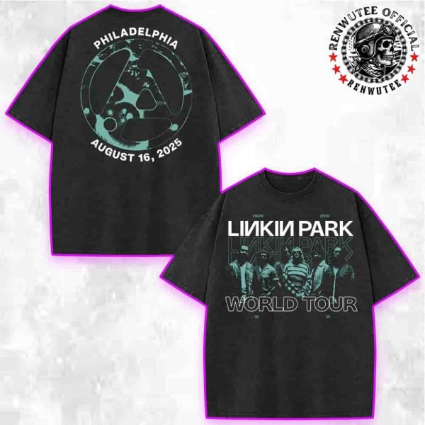 Linkin Park From Zero World Tour Philadelphia 2025 Exclusive Tee At Xfinity Mobile Arena On Aug 16 2025 Merch Washed T-Shirt