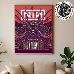 Nine Inch Nails Peel It Back Tour Saint Paul 2025 Concert Poster At Xcel Energy Center In Minnesota On Aug 17 2025 Home Decor Poster Canvas
