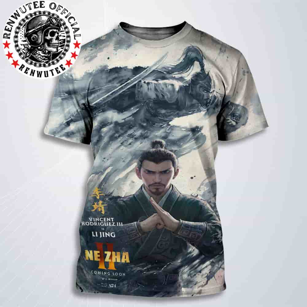 Official Poster Ne Zha 2 Lj Jing In Character Release In Theaters And IMAX On August 22 All Over Print T-Shirt Official Poster Ne Zha 2 Lj Jing In Character Release In Theaters And IMAX On August 22 All Over Print T-Shirt