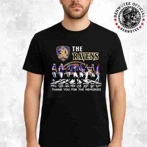 Thank You For The Memories Baltimore Ravens NFL 30 Seasons Signature Unisex T-Shirt