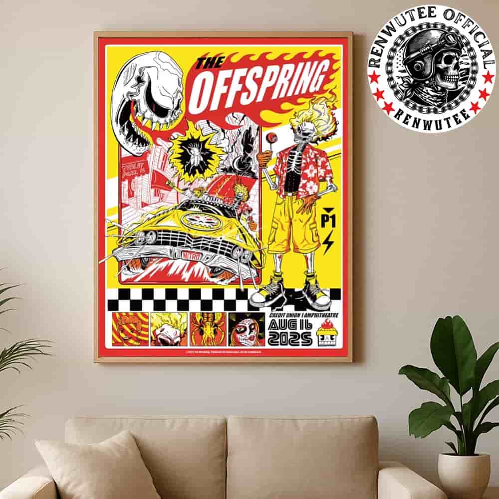 The Offspring SUPERCHARGED Worldwide Tinley Park IL 2025 Concert Poster At Credit Union 1 Amphitheatre On Aug 16 2025 Home Decor Poster Canvas The Offspring SUPERCHARGED Worldwide Tinley Park IL 2025 Concert Poster At Credit Union 1 Amphitheatre On Aug 16 2025 Home Decor Poster Canvas