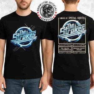 The Strokes Live In Las Vegas And El Paso On Sept 27 – Oct 1 2025 Merch At The Chelsea at The Cosmopolitan And Abraham Chavez Theatre Two Sided T-Shirt