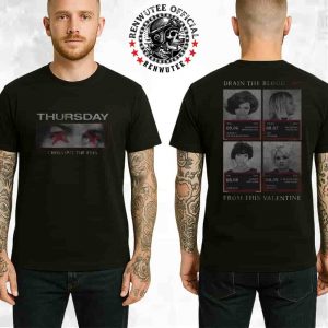 Thursday Live At The Meadowlands Stadium Collection Aug 9 2025 Merch Cross Out The Eyes Drain The Blood From This Valentine Two Sided T-Shirt