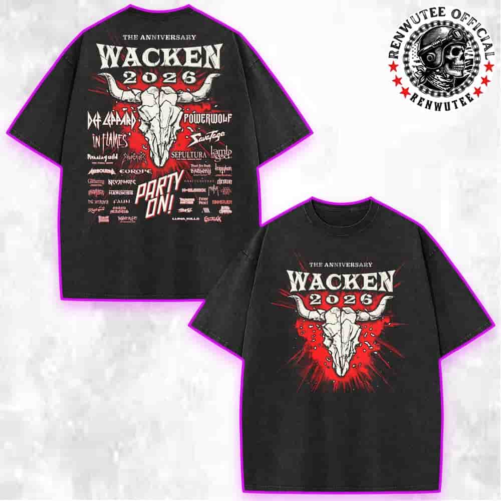 Wacken Open Air The 35 Years Anniversary Party On 2026 Full Band Lineup Washed T-Shirt Wacken Open Air The 35 Years Anniversary Party On 2026 Full Band Lineup Washed T-Shirt